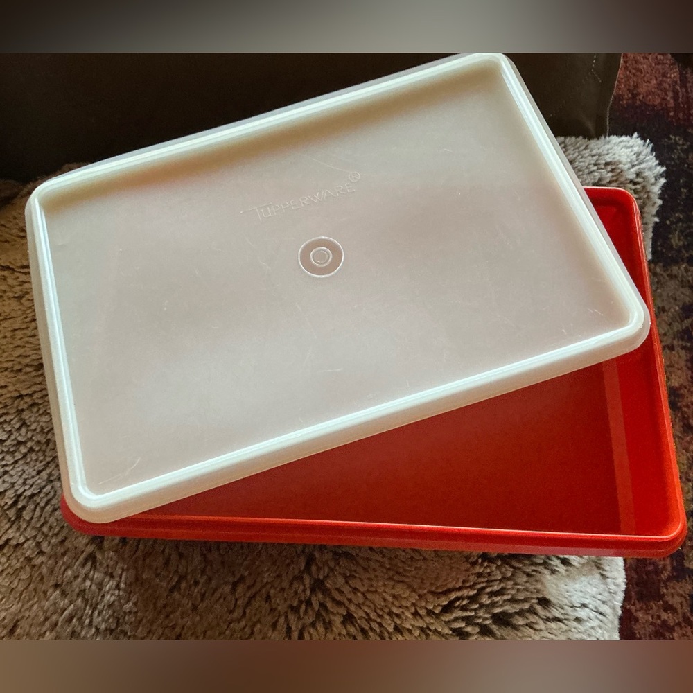 Vintage Tupperware Rectangle Container Storage Orange #290 in Mint condition